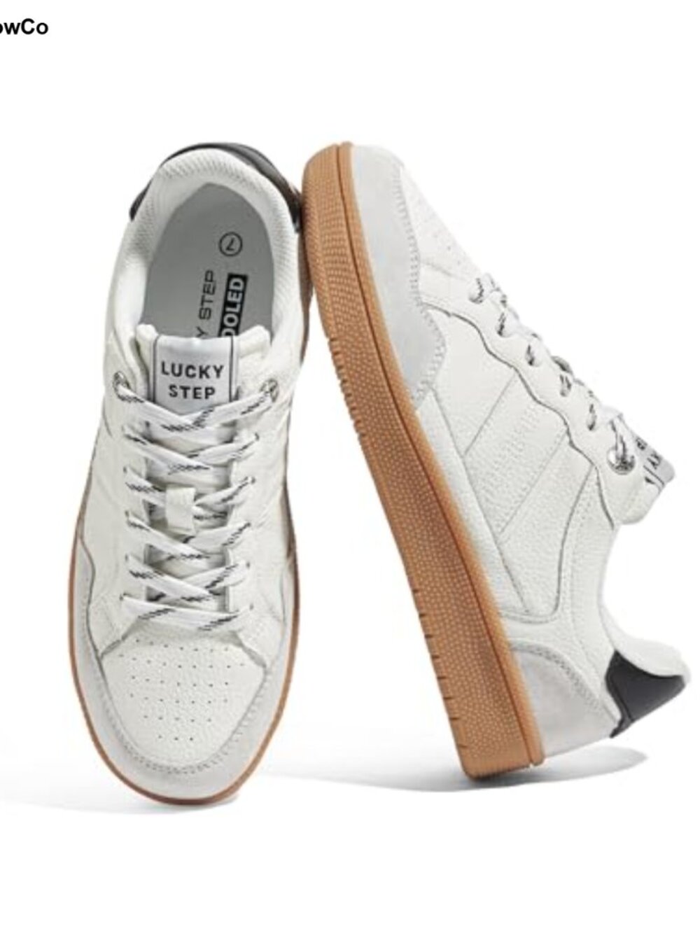 Retro Fashion Sneakers for Women - Faux Leather Lace-Up, Slip Resistant,